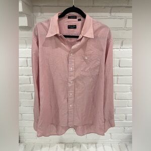 Christian Dior Vintage Men’s Light Red/pink Plaid Button Down Shirt Size 17